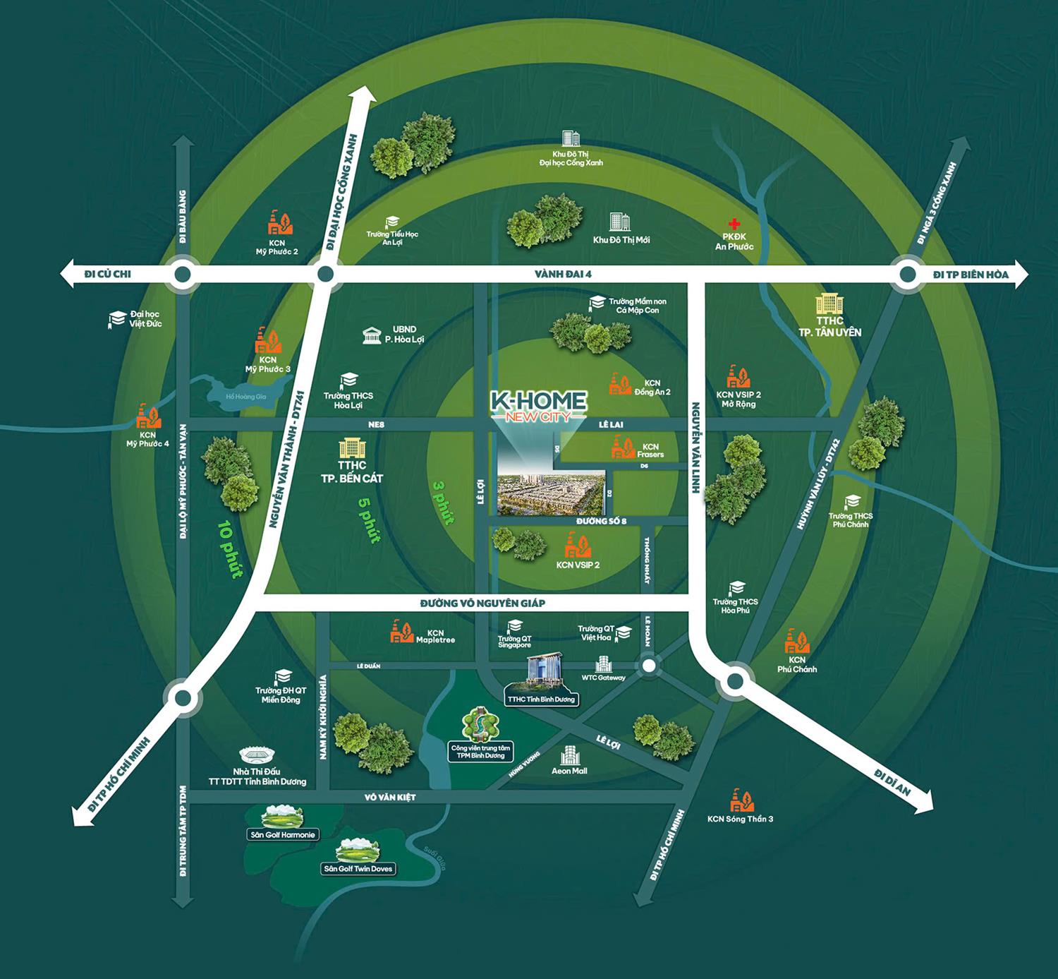 Vị trí dự án K-Home New City Kim Oanh